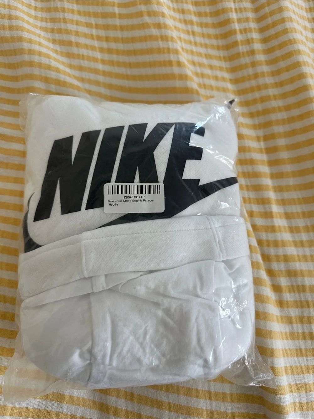 Nike White Hoodie with Black Logo - Men’s